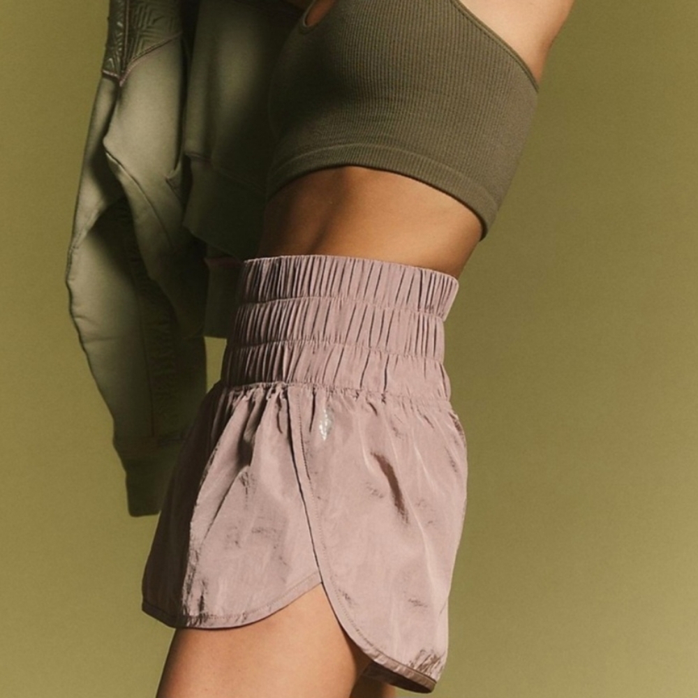 Free People Movement The Way Home High Waisted Shorts Mauve Dusty Rose